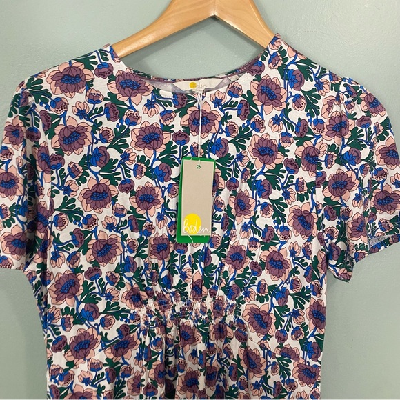 Boden Crew Neck Jersey Dress Mini‎ Floral Size 8 Long Tall - Picture 3 of 7